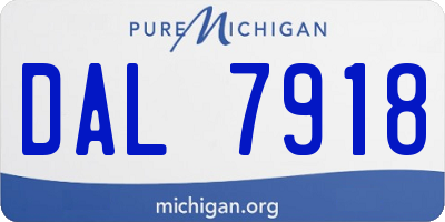 MI license plate DAL7918