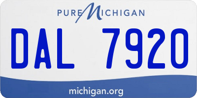 MI license plate DAL7920