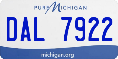 MI license plate DAL7922