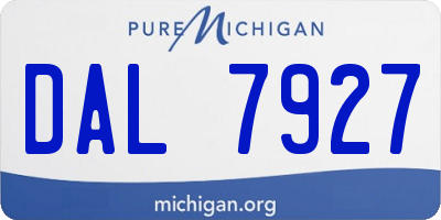 MI license plate DAL7927