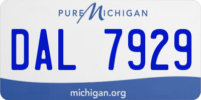 MI license plate DAL7929