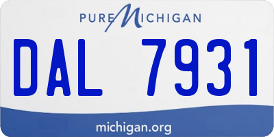 MI license plate DAL7931