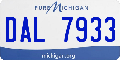 MI license plate DAL7933