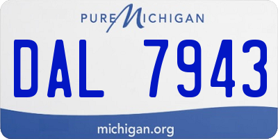 MI license plate DAL7943