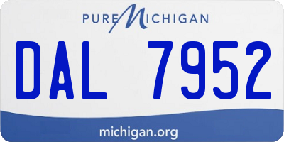 MI license plate DAL7952