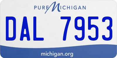 MI license plate DAL7953