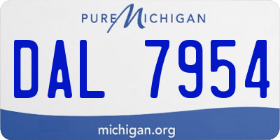 MI license plate DAL7954