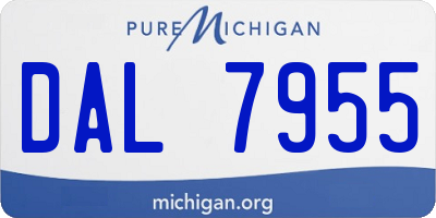 MI license plate DAL7955