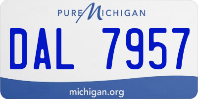MI license plate DAL7957