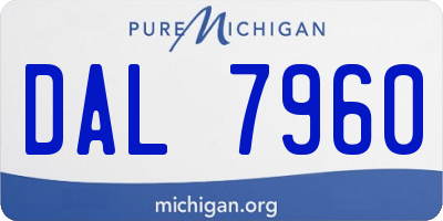 MI license plate DAL7960