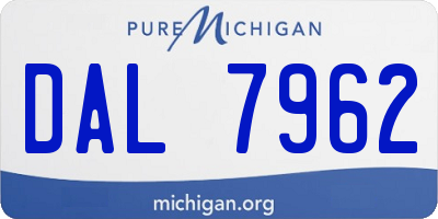 MI license plate DAL7962