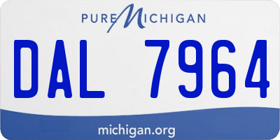 MI license plate DAL7964