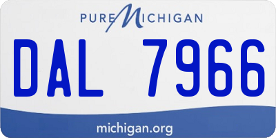 MI license plate DAL7966