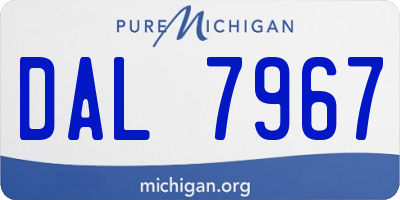 MI license plate DAL7967