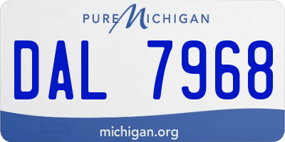 MI license plate DAL7968