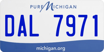 MI license plate DAL7971