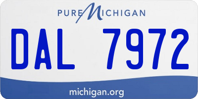 MI license plate DAL7972