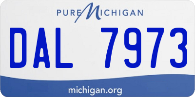 MI license plate DAL7973