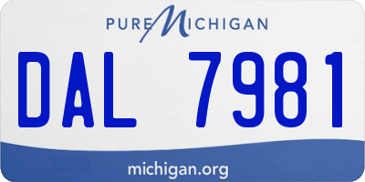 MI license plate DAL7981