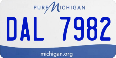 MI license plate DAL7982