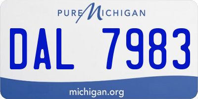 MI license plate DAL7983