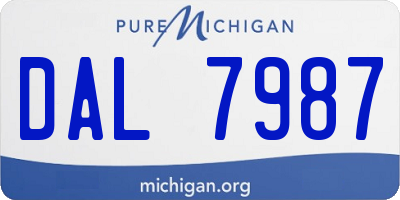 MI license plate DAL7987