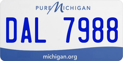 MI license plate DAL7988