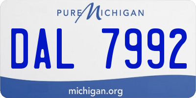 MI license plate DAL7992