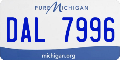 MI license plate DAL7996