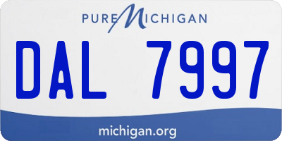 MI license plate DAL7997