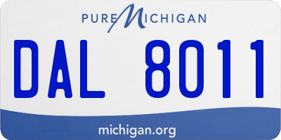 MI license plate DAL8011