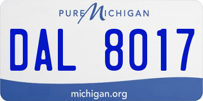 MI license plate DAL8017