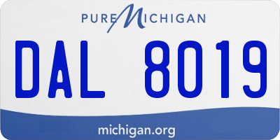 MI license plate DAL8019