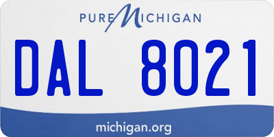 MI license plate DAL8021