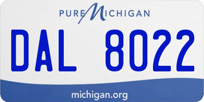 MI license plate DAL8022