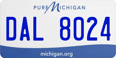 MI license plate DAL8024