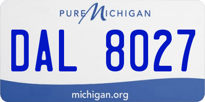 MI license plate DAL8027