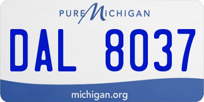 MI license plate DAL8037