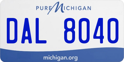 MI license plate DAL8040