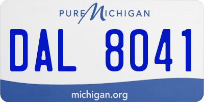 MI license plate DAL8041