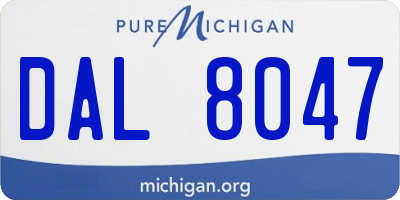 MI license plate DAL8047