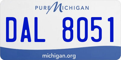 MI license plate DAL8051