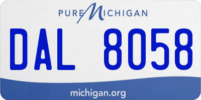 MI license plate DAL8058