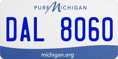 MI license plate DAL8060