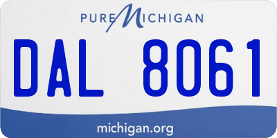 MI license plate DAL8061