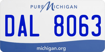 MI license plate DAL8063