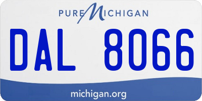 MI license plate DAL8066