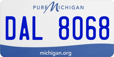 MI license plate DAL8068