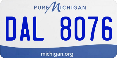 MI license plate DAL8076