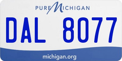 MI license plate DAL8077
